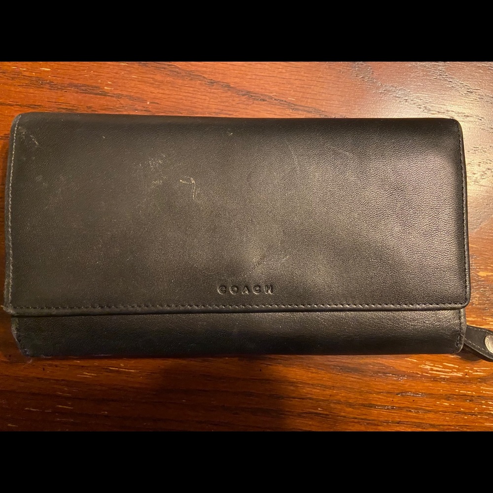 Coach Black Leather Wallet Black